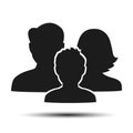 Family icon with three person - vector